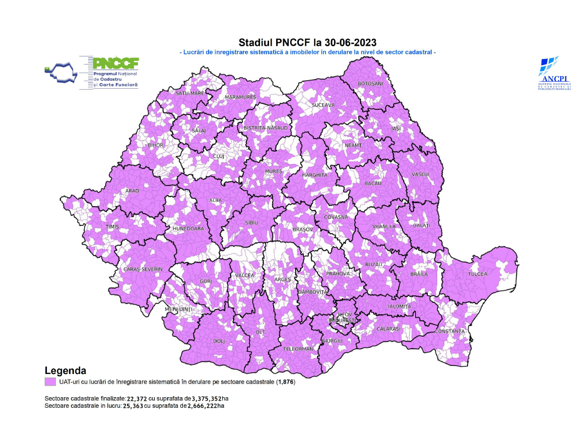 BUCUREȘTI, 04 IULIE 2023 – PESTE 4,7 MILIOANE DE HECTARE CADASTRATE ȘI ...